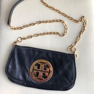 Tory Burch Black Logo Clutch (Classic)
